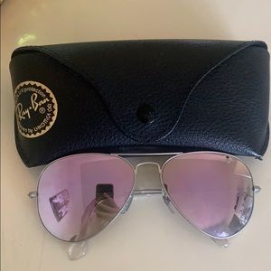 RAYBANS- PURPLE REFLECTIVE LENS AVIATOR